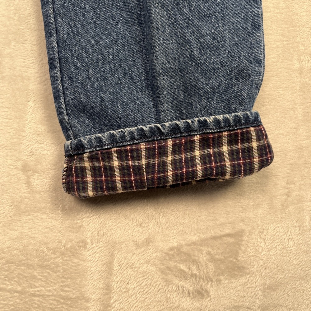 LL Bean Mens Flannel Lined Jeans 38x32 Double L Comfort Waist Blue Denim Pants - Picture 4 of 11